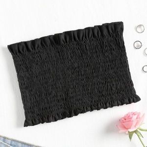 ZAFUL smocked black cropped tube top